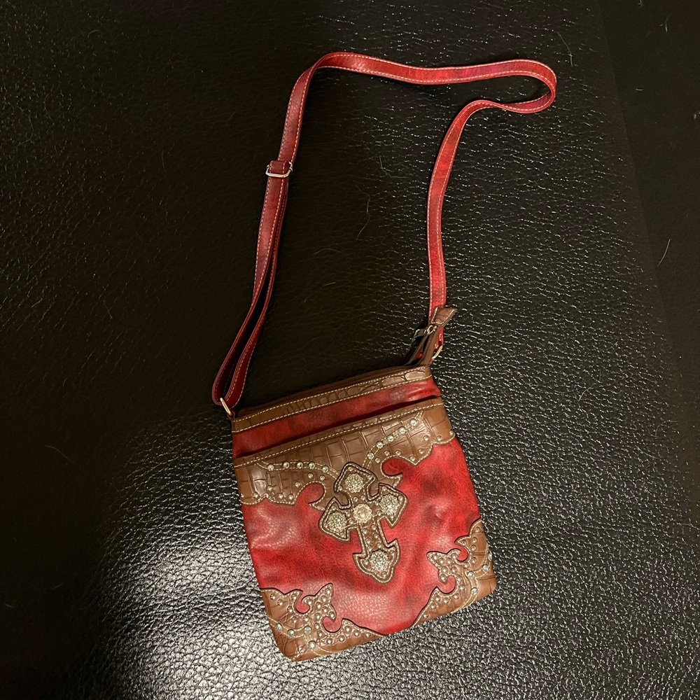 Red western cowgirl crossbody purse